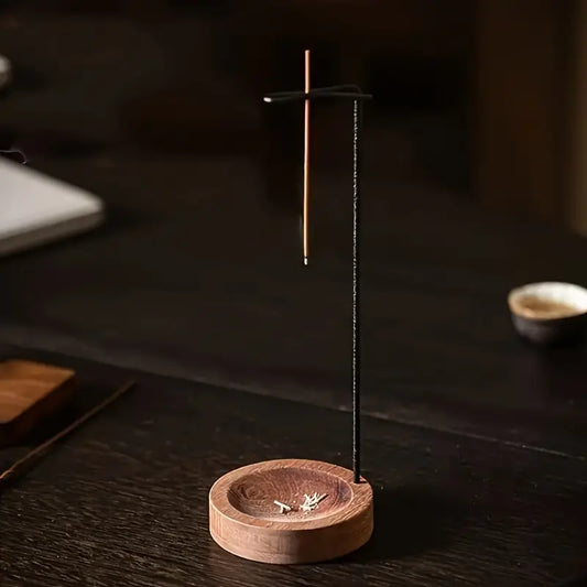 Suporte Incenso com Base Madeira