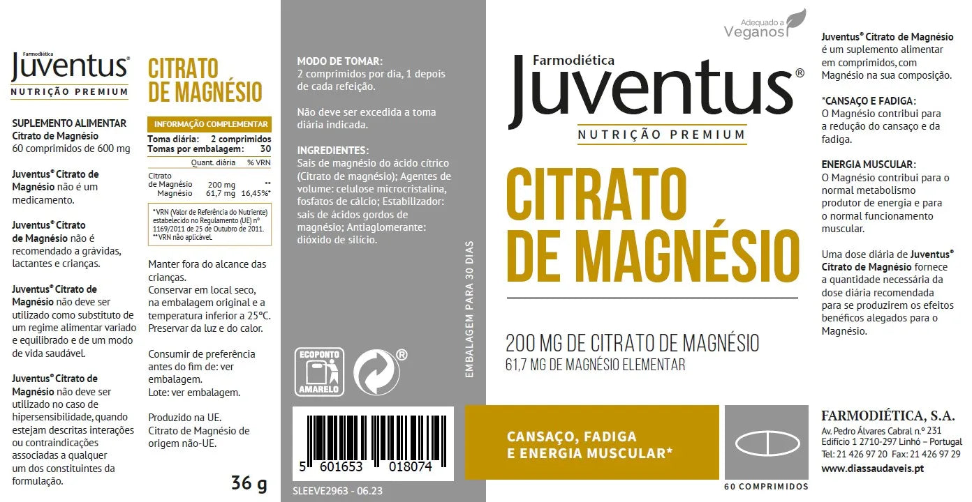 Juventus® Citrato de Magnésio – Pack 3
