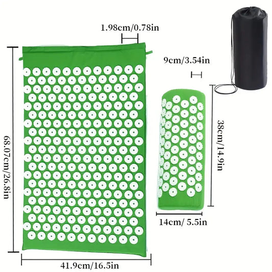 Conjunto de Acupressão: Tapete, Almofada e Saco de Transporte