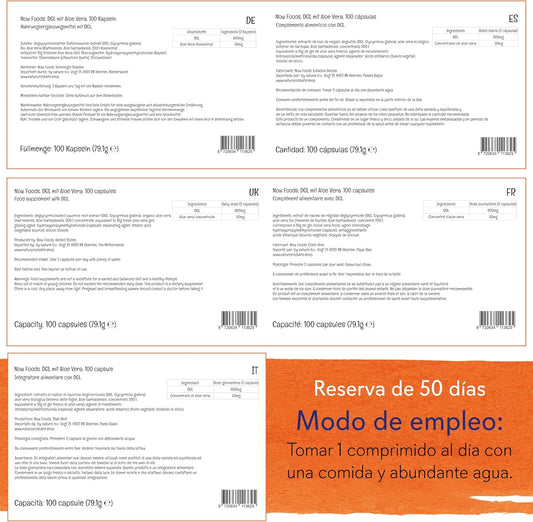 DGL com Aloé Vera – Suporte Digestivo Natural (Now Foods)