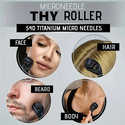 Rolo de Micronidulação - 540 Micro Agulhas de Titânio - Para Rosto, Barba, Cabelo e Corpo