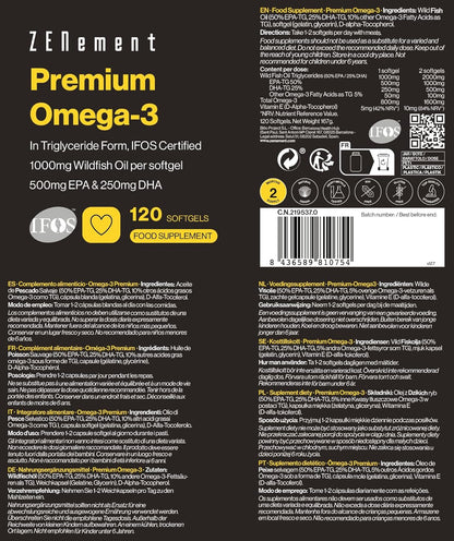 Omega 3 Premium – Triglicéridos (TG) para Absorção Ótima – 120 cápsulas moles