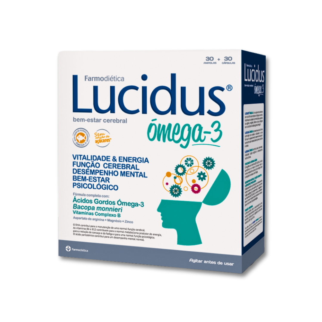 Lucidus® Ómega-3 Fusion – Suporte Cognitivo, Memória e Saúde Cerebral (30 ampolas + 30 cápsulas)