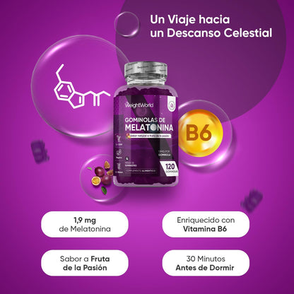 Melatonina 1,9 mg – 120 Gomas (sabor fruta)