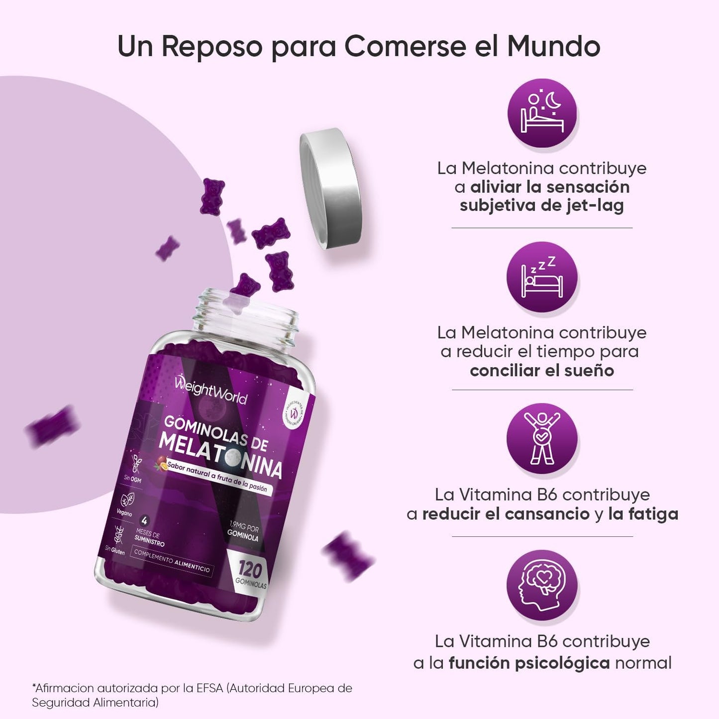 Melatonina 1,9 mg – 120 Gomas (sabor fruta)