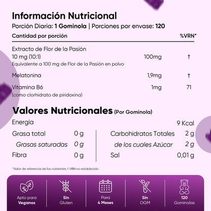 Melatonina 1,9 mg – 120 Gomas (sabor fruta)