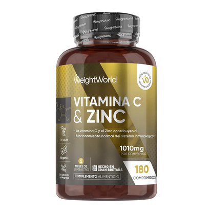 Vitamina C 1000 mg + Zinco 20 mg - 180 cápsulas
