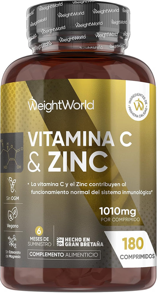 Vitamina C 1000 mg + Zinco 20 mg - 180 cápsulas